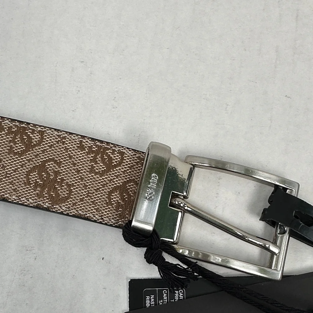 New Guess Tan and Black Men's Belt Bag SZ M